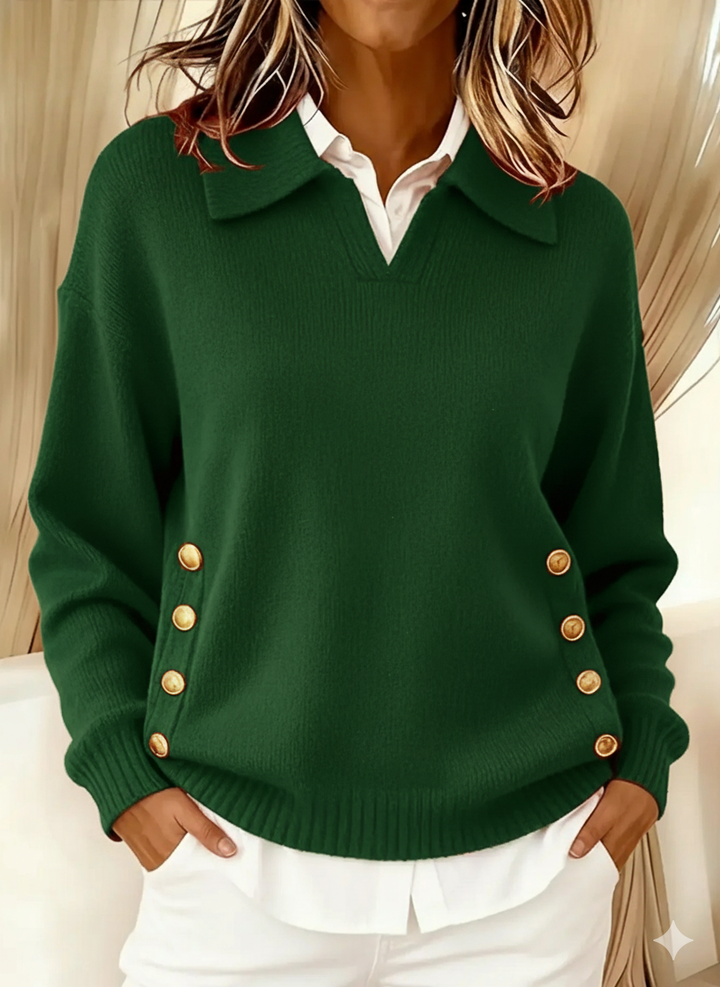 Navira – Collo Polo con Bottone Laterale – Maglione