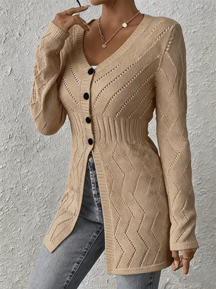 Renaya – Scollatura a V in Maglia Testurizzata, Cardigan