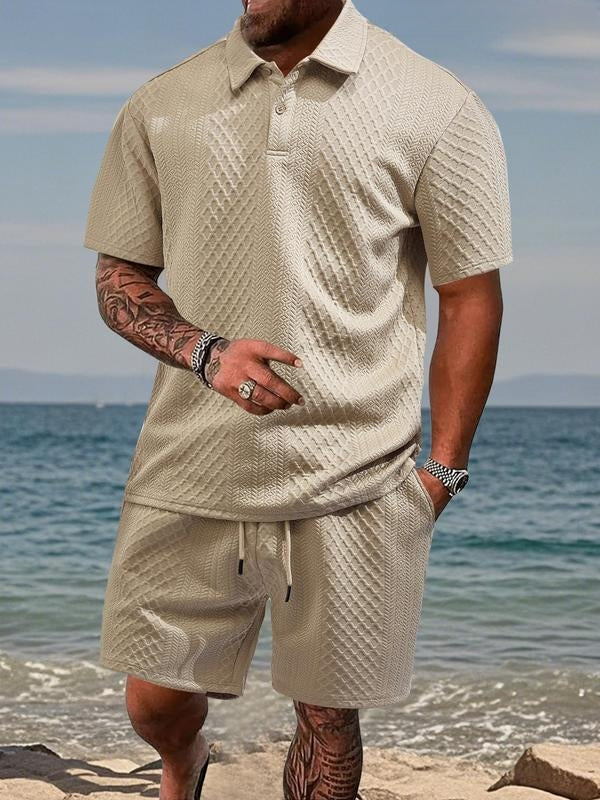 Varlo – Set in Tessuto Testurizzato con Polo e Pantaloni Corti