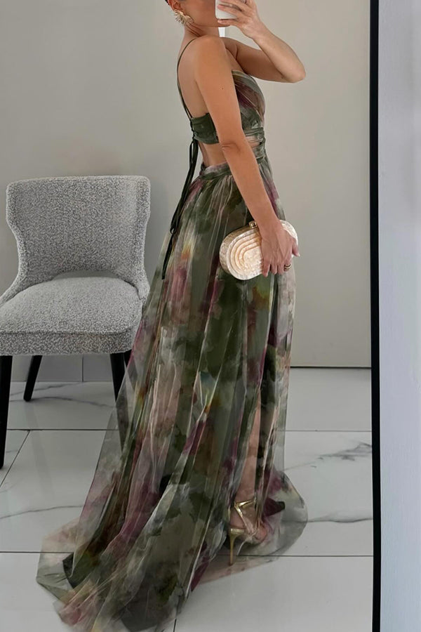 Maxi con Vita Impero in Chiffon Abito