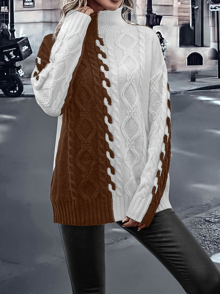 Vesina – Collo Alto con Lavorazione a Treccia, Maglione