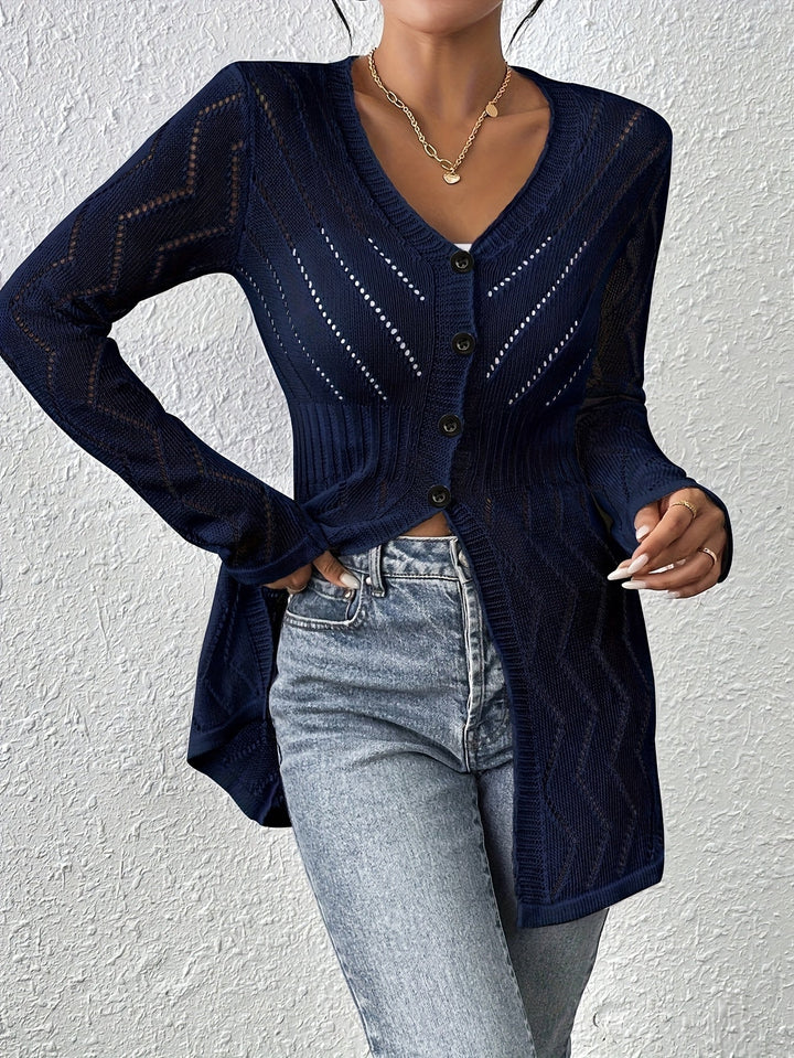 Renaya – Scollatura a V in Maglia Testurizzata, Cardigan