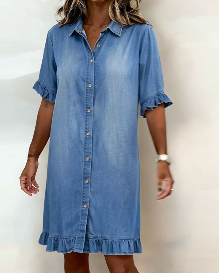 Kiraya – Maniche a Volant in Denim Abito