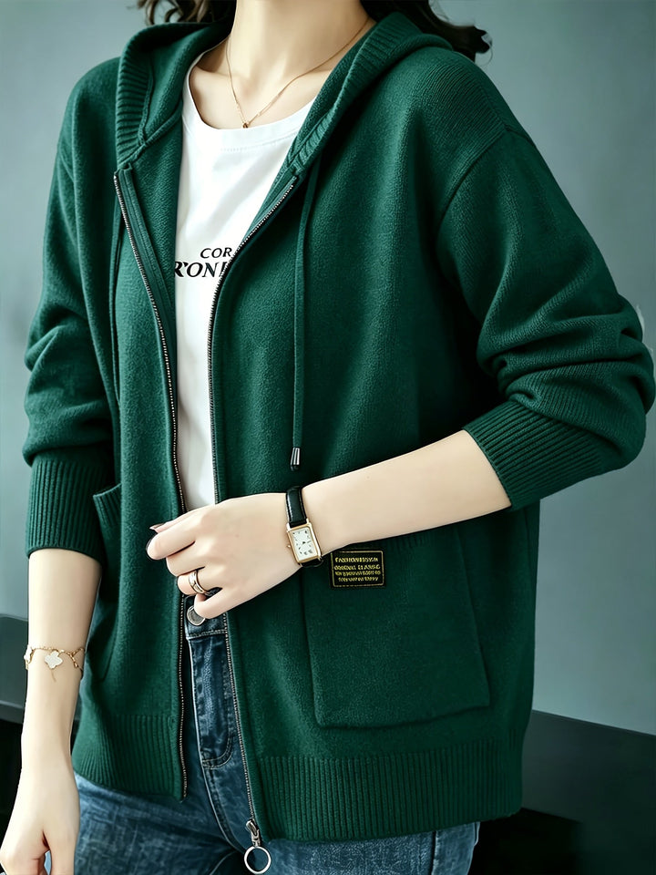 Rilena – Cappuccio con Coulisse in Maglia di Viscosa Cardigan