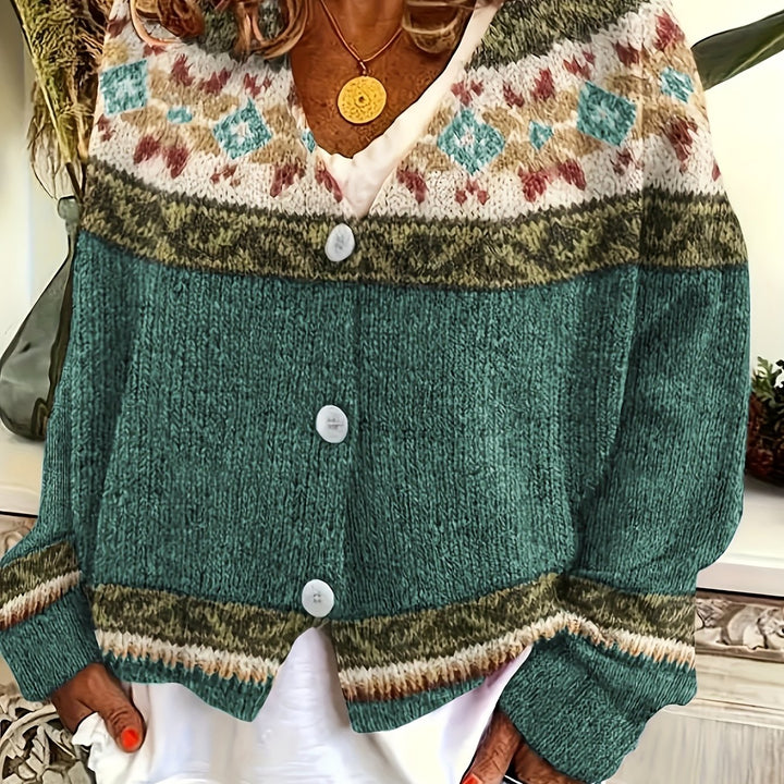 Mireva – A Blocchi di Colore in Maglia Cardigan