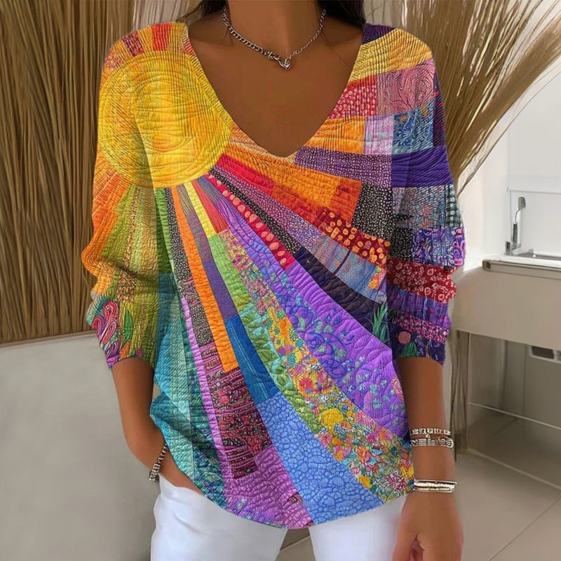 Vesara – Scollo a V in Jersey T-Shirt
