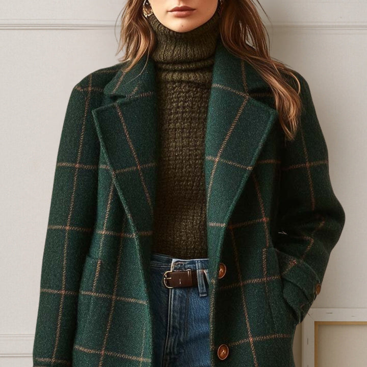 Jemima - Cappotto lungo in tweed a quadri Heritage