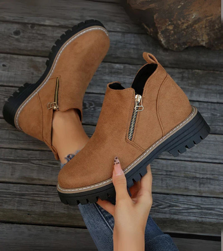 Lindsey - Stivaletti con Zeppa in Tessuto Leggero