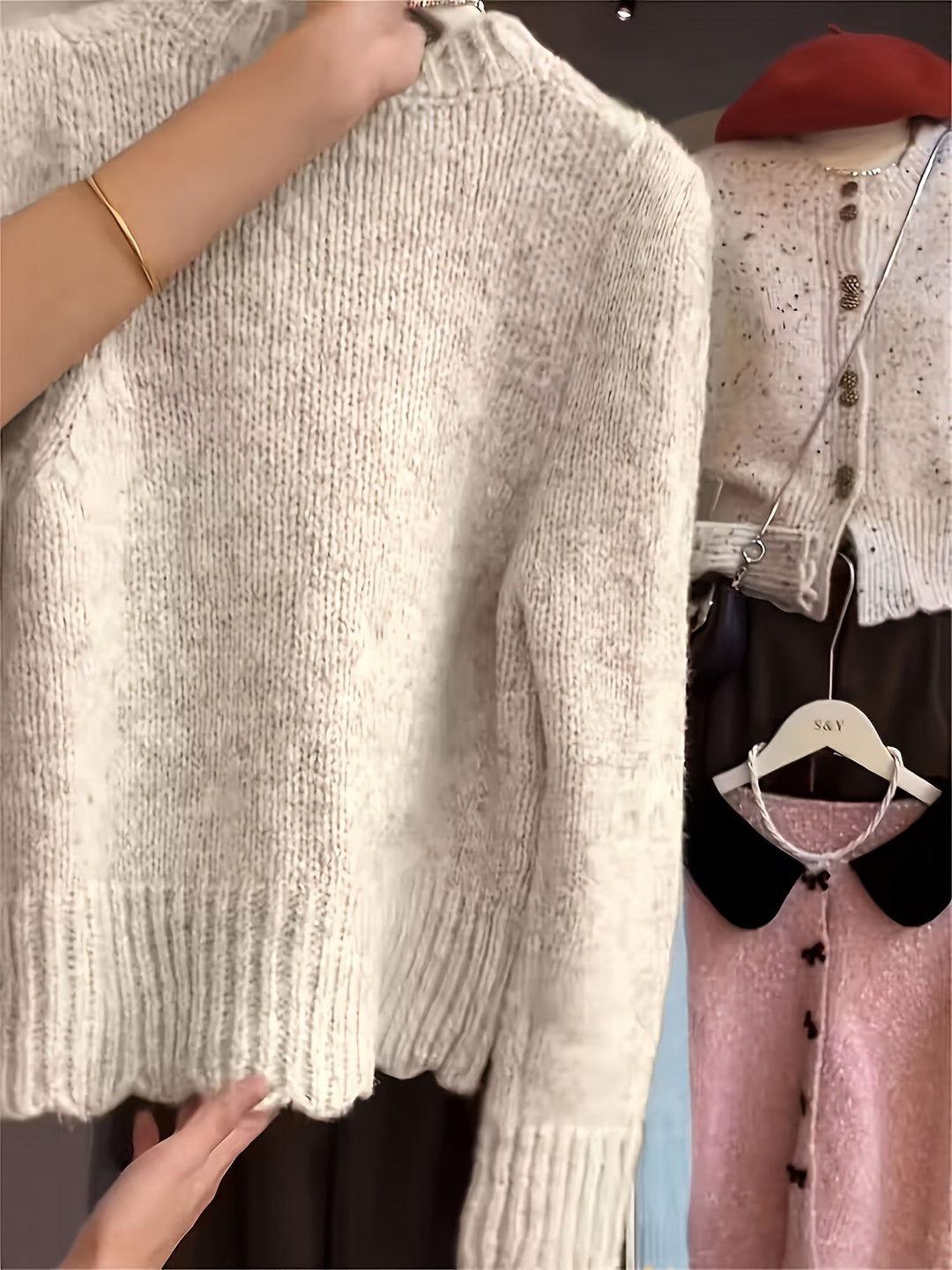 Rilena – A Bottone Singolo in Maglia Cardigan