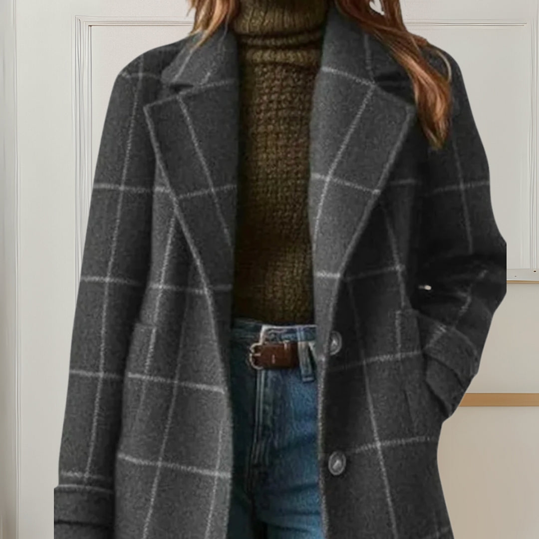 Jemima - Cappotto lungo in tweed a quadri Heritage