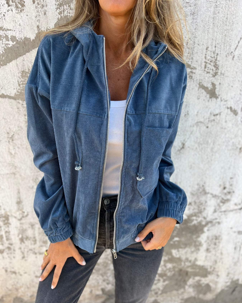 Orlise – Con Zip in Velluto a Coste, Felpa