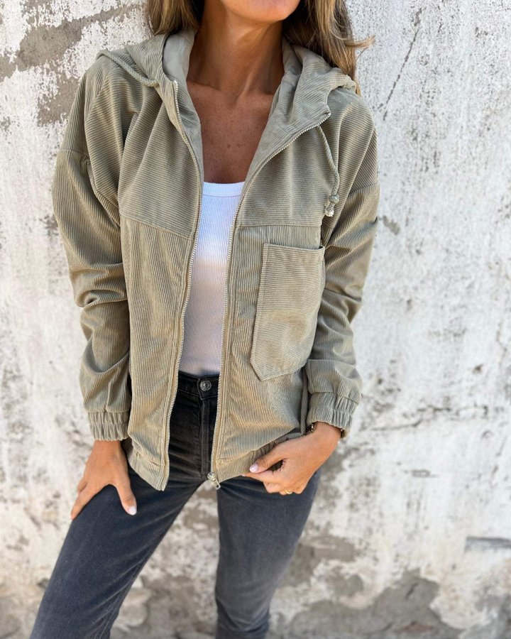 Orlise – Con Zip in Velluto a Coste, Felpa