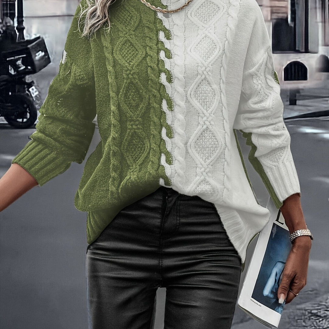 Vesina – Collo Alto con Lavorazione a Treccia, Maglione