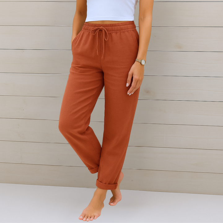 Nivara – Vita Elasticizzata in Lino Pantaloni