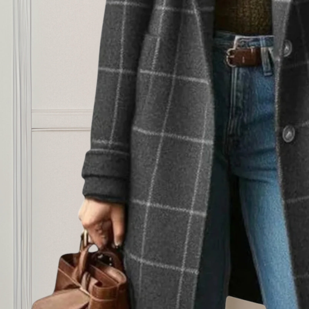Jemima - Cappotto lungo in tweed a quadri Heritage