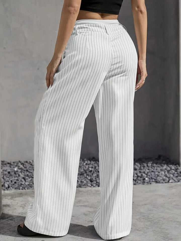 Anevia – Pantaloni a Righe a Vita Alta