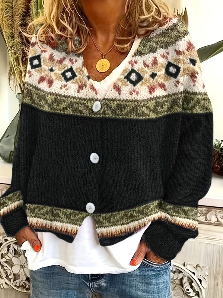 Mireva – A Blocchi di Colore in Maglia Cardigan