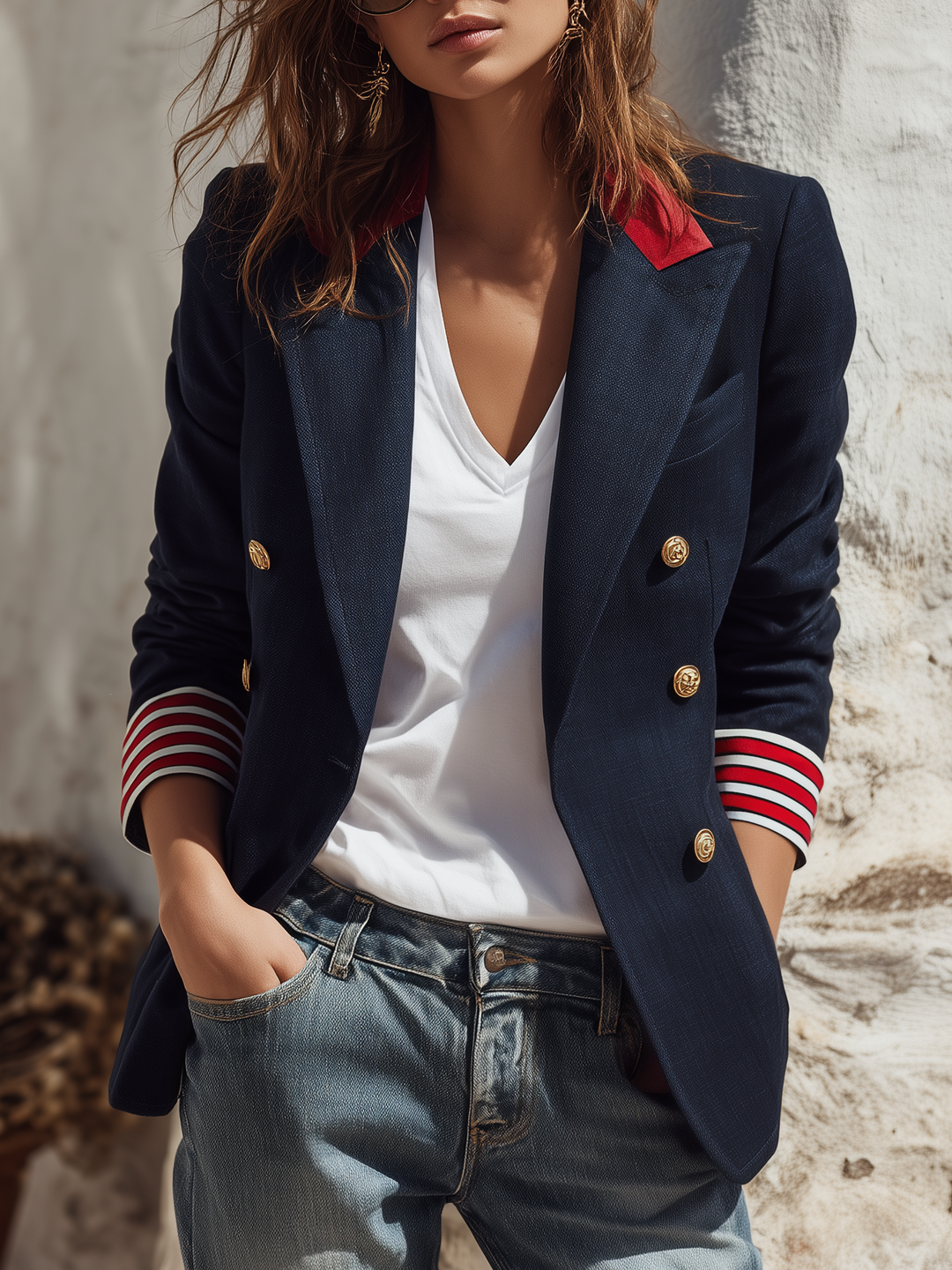 Naleva – Doppiopetto in Misto Cotone Blazer