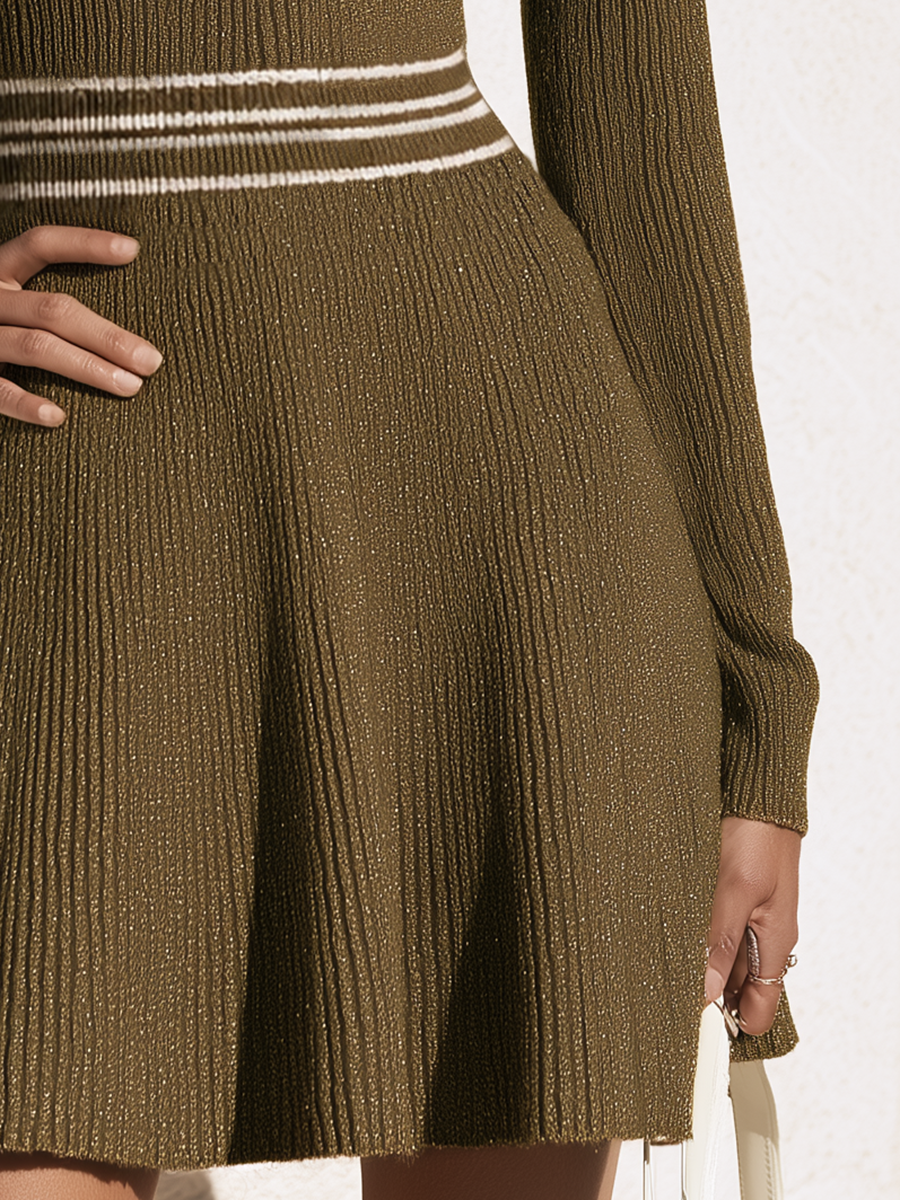 Vesina – Con Perle in Maglia a Coste, Abito Mini