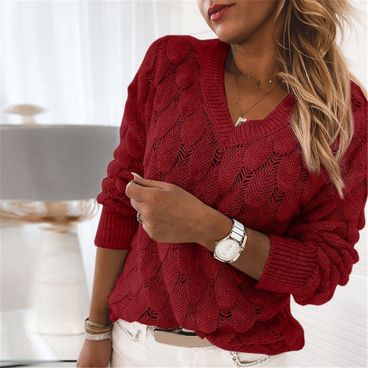 Virela – Scollo a V con Lavorazione a Giorno, Maglione