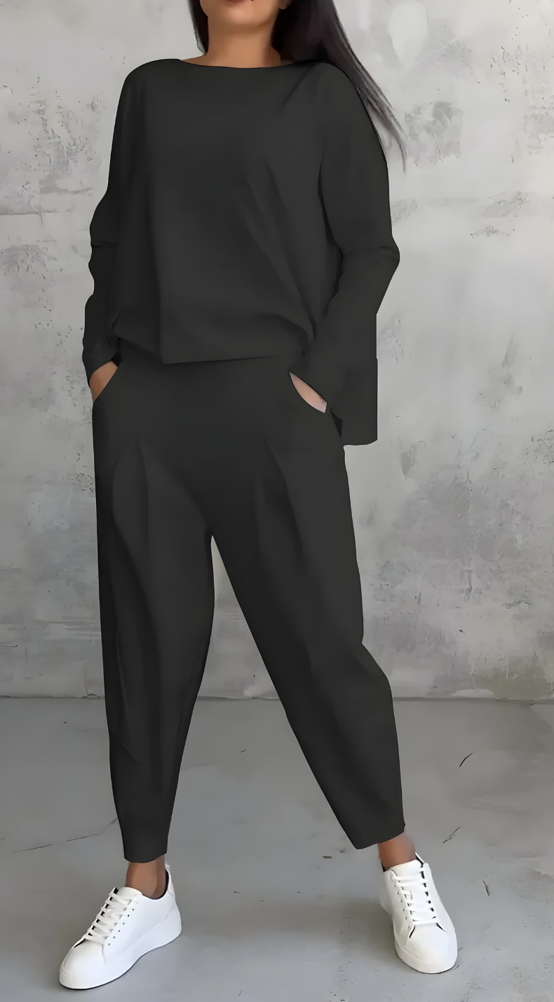 Veyla – Collo Alto e Zip Laterale in Tricot, Completo in Maglia