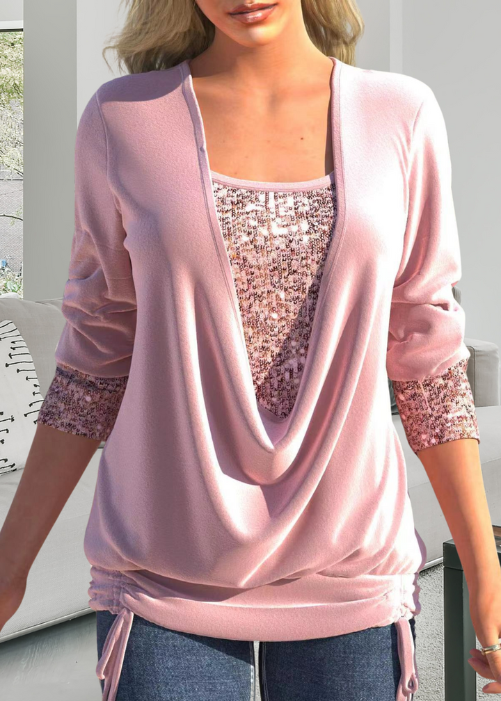 Rivena – A Due Pezzi con Paillettes Set di Top