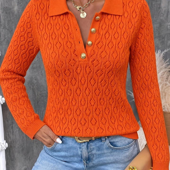 Avenya – Lavorazione Traforata in Maglia, Maglione Polo