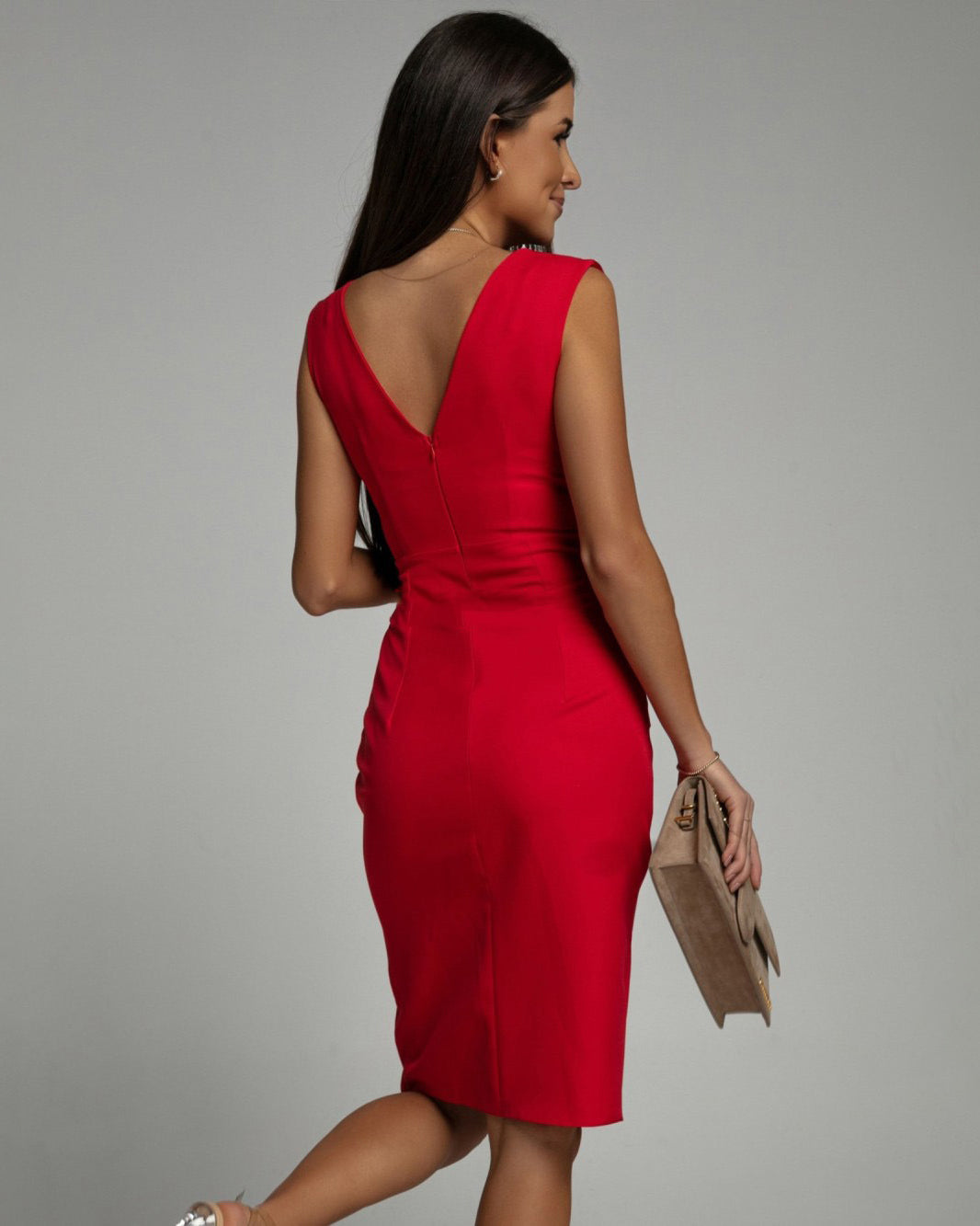 Soreli – Drappeggiato in Maglia Stretch, Abito Midi