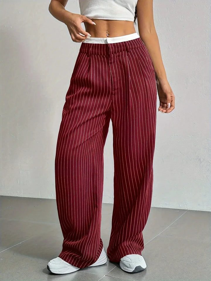 Anevia – Pantaloni a Righe a Vita Alta