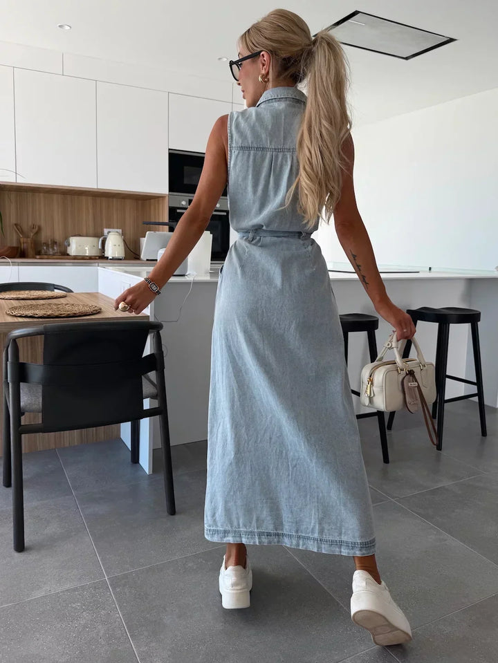 Lysena – Abito in Denim con Bottoni
