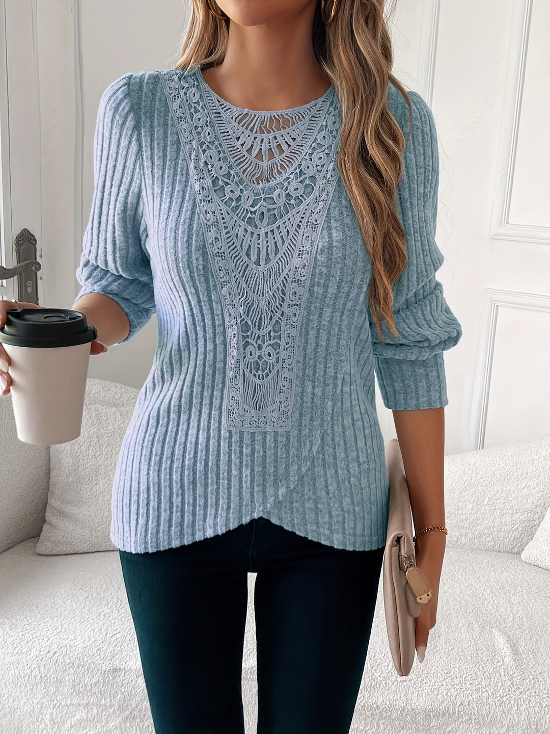 Nivara – Girocollo con Pizzo T-Shirt