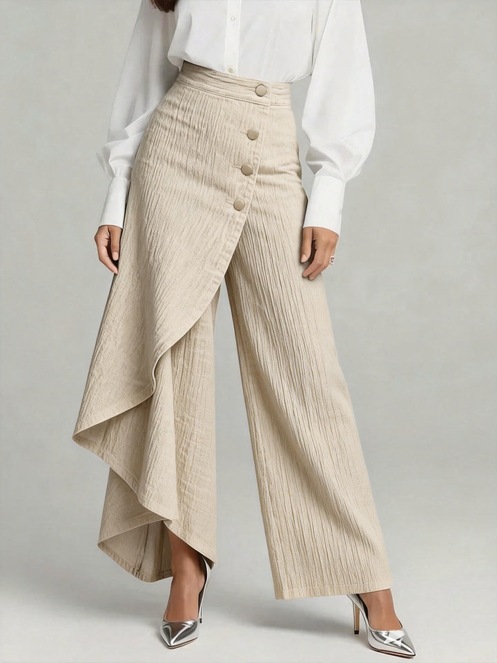 Vesara – A Gamba Larga in Lino-Cotone – Pantaloni