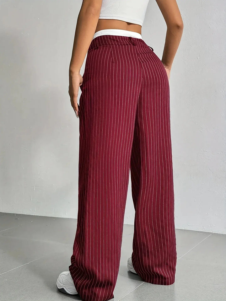 Anevia – Pantaloni a Righe a Vita Alta