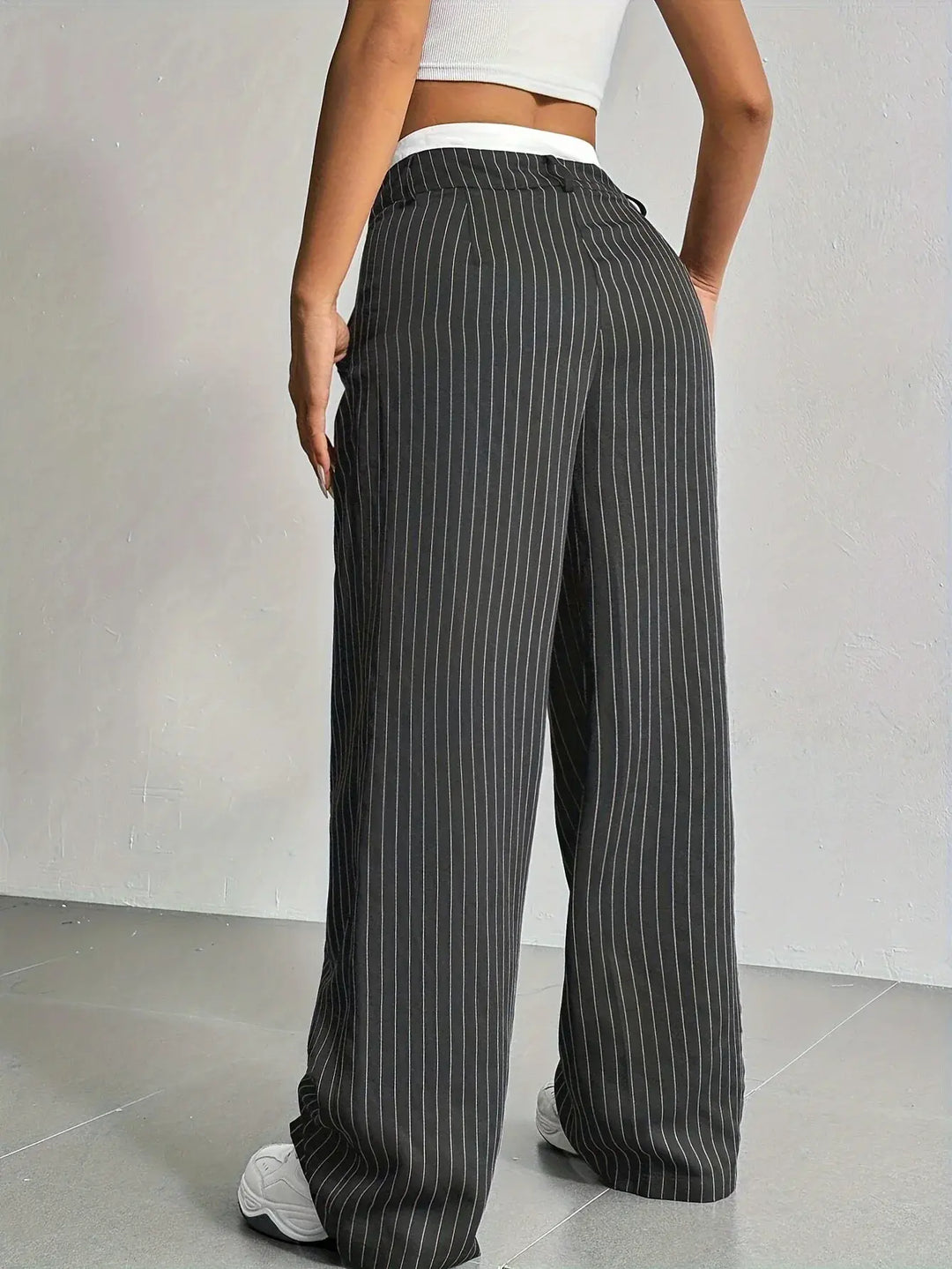 Anevia – Pantaloni a Righe a Vita Alta