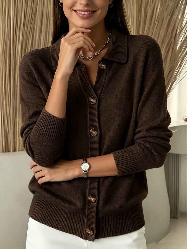 Relani – Scollatura a V in Maglia a Costine Cardigan