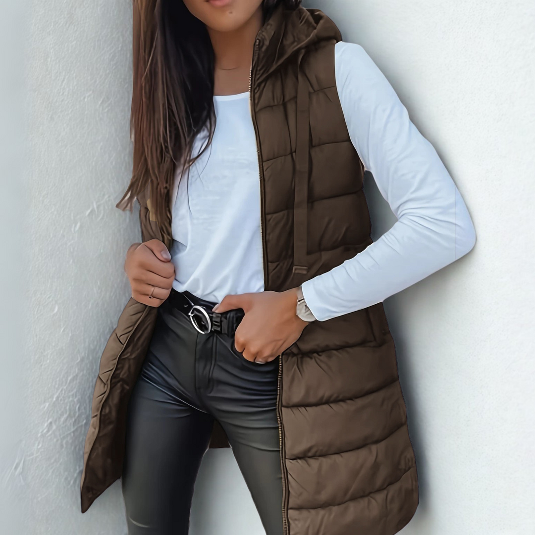 Naleia – Con Cappuccio in Tessuto Gilet da Donna