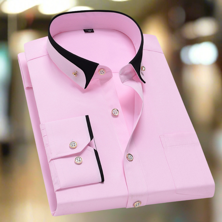 Axel - Camicia in Cotone a Maniche Lunghe Aderente