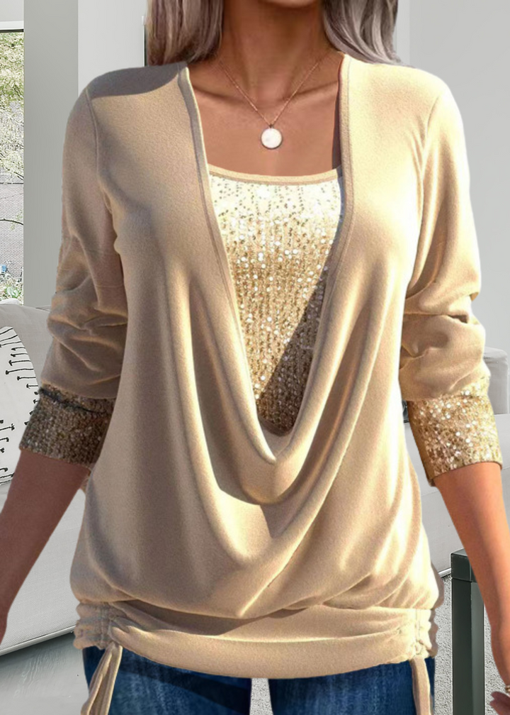 Rivena – A Due Pezzi con Paillettes Set di Top