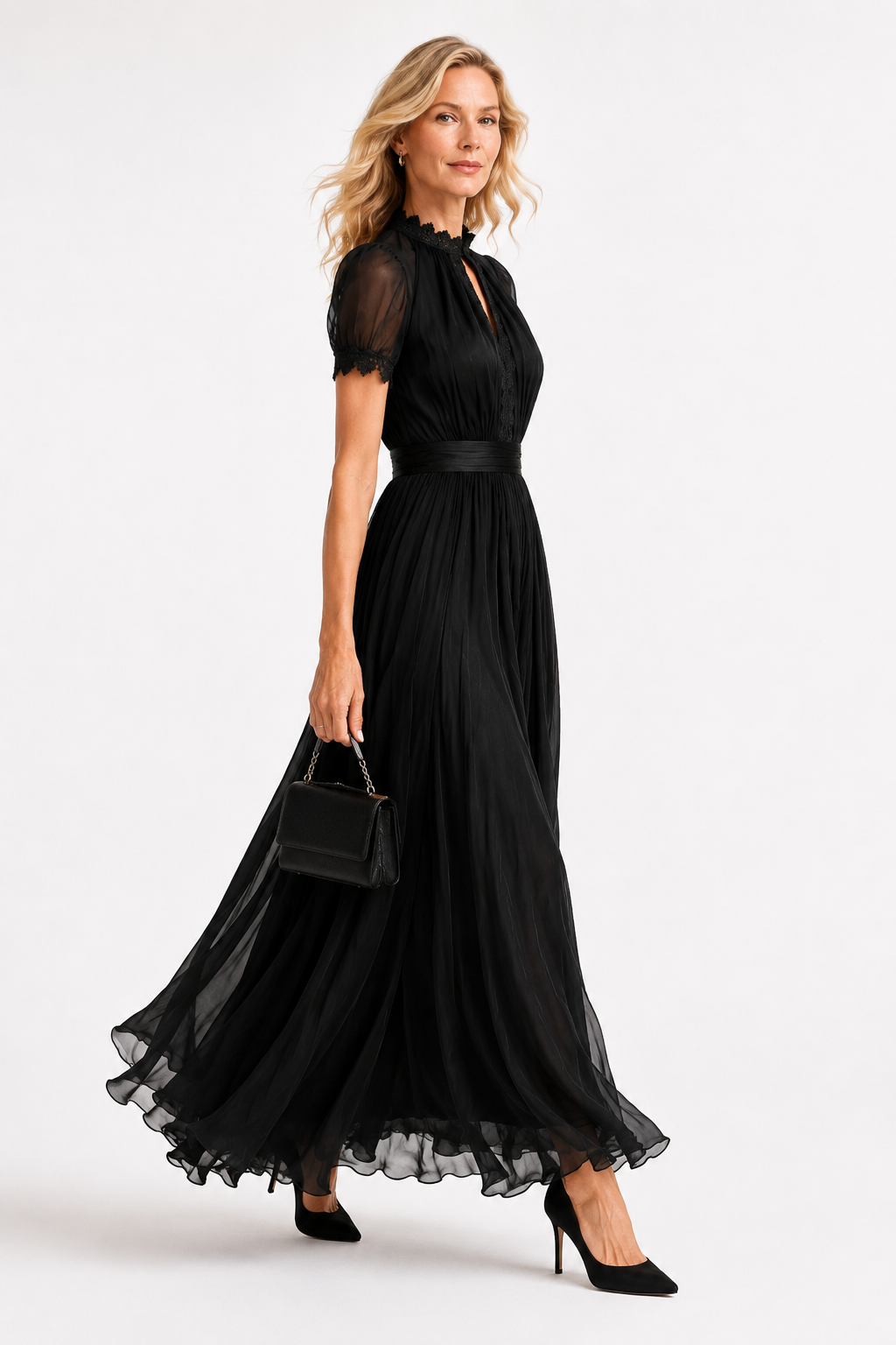 Rivana – Maxi in Chiffon Abito