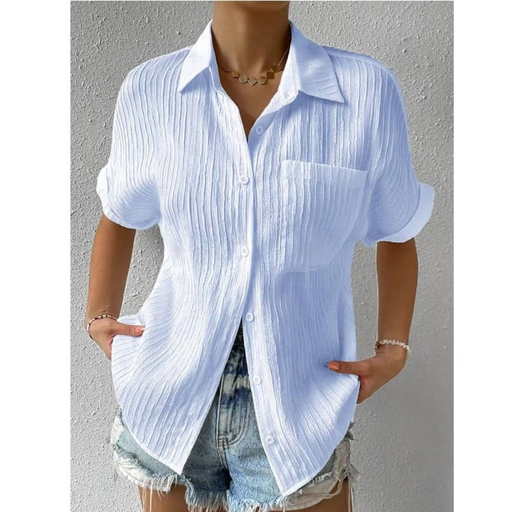 Navira – Collo a Camicia in Misto Cotone, Blusa