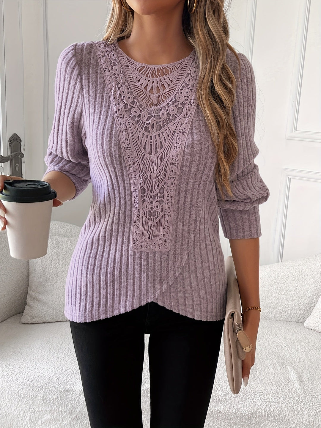Nivara – Girocollo con Pizzo T-Shirt