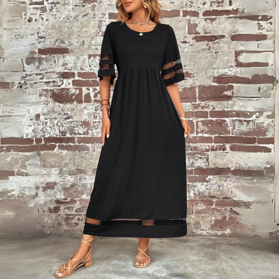 Velara – Maxi a Righe Effetto Ombra Abito