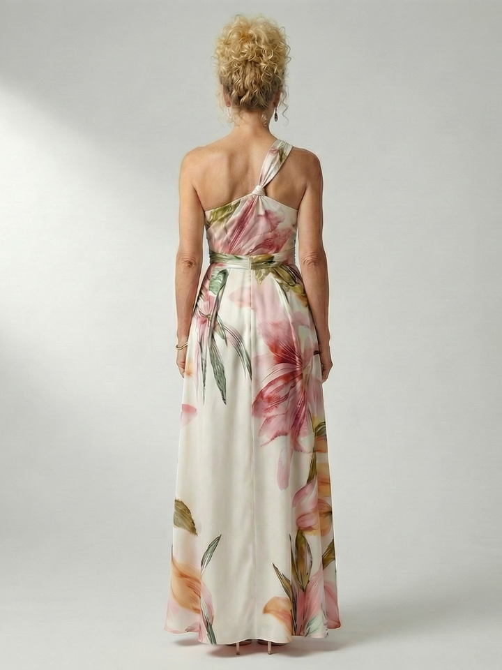 Mevara – Scollo All'Americana e Stampa Floreale, Abito Maxi