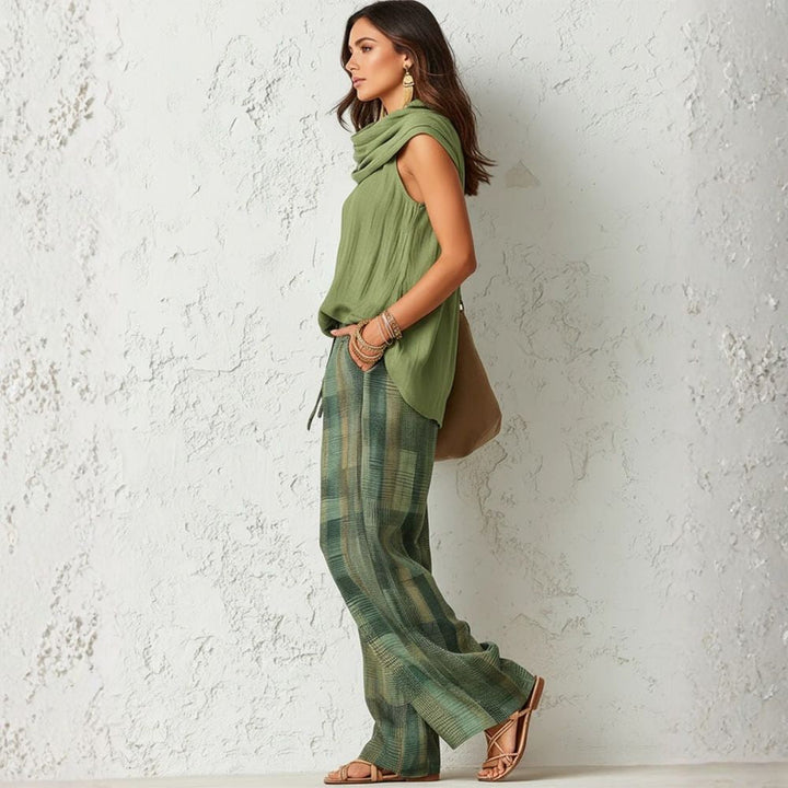 Kareli – Scollatura a Cascata in Cotone-Lino, Completo