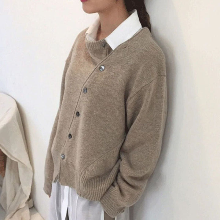 Naveya – Bottoni Asimmetrici in Misto Cashmere Maglione