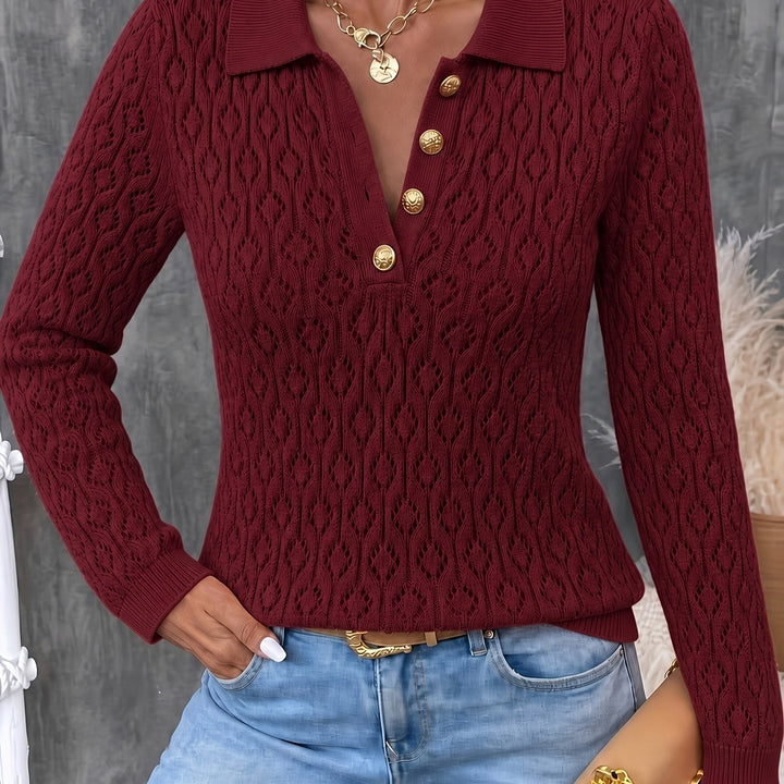 Avenya – Lavorazione Traforata in Maglia, Maglione Polo