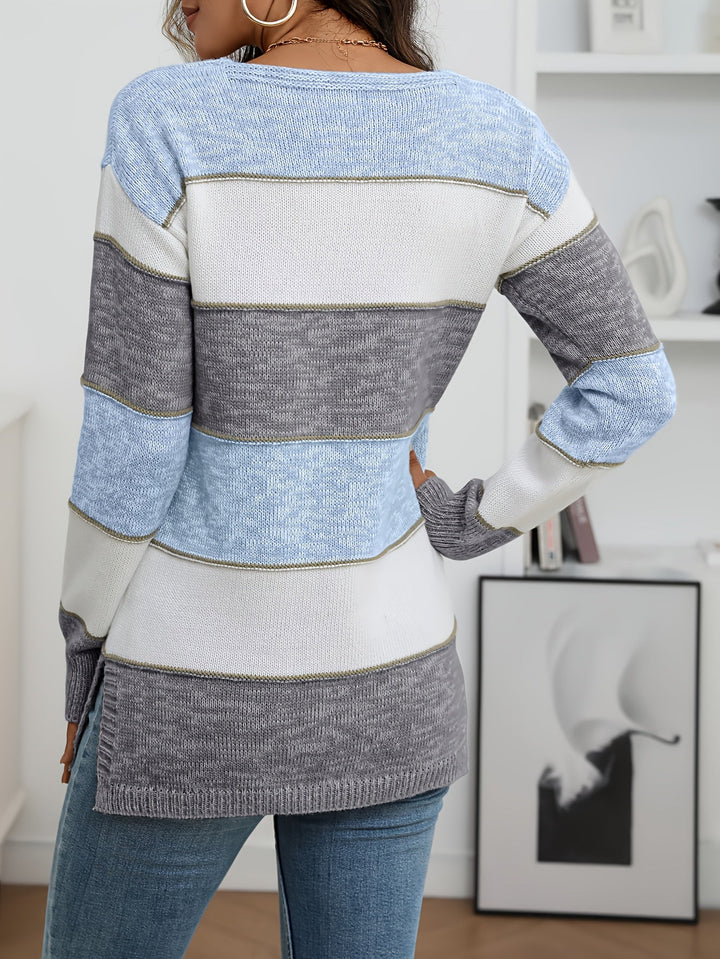 Nevira – A Blocchi di Colore in Maglia Maglione