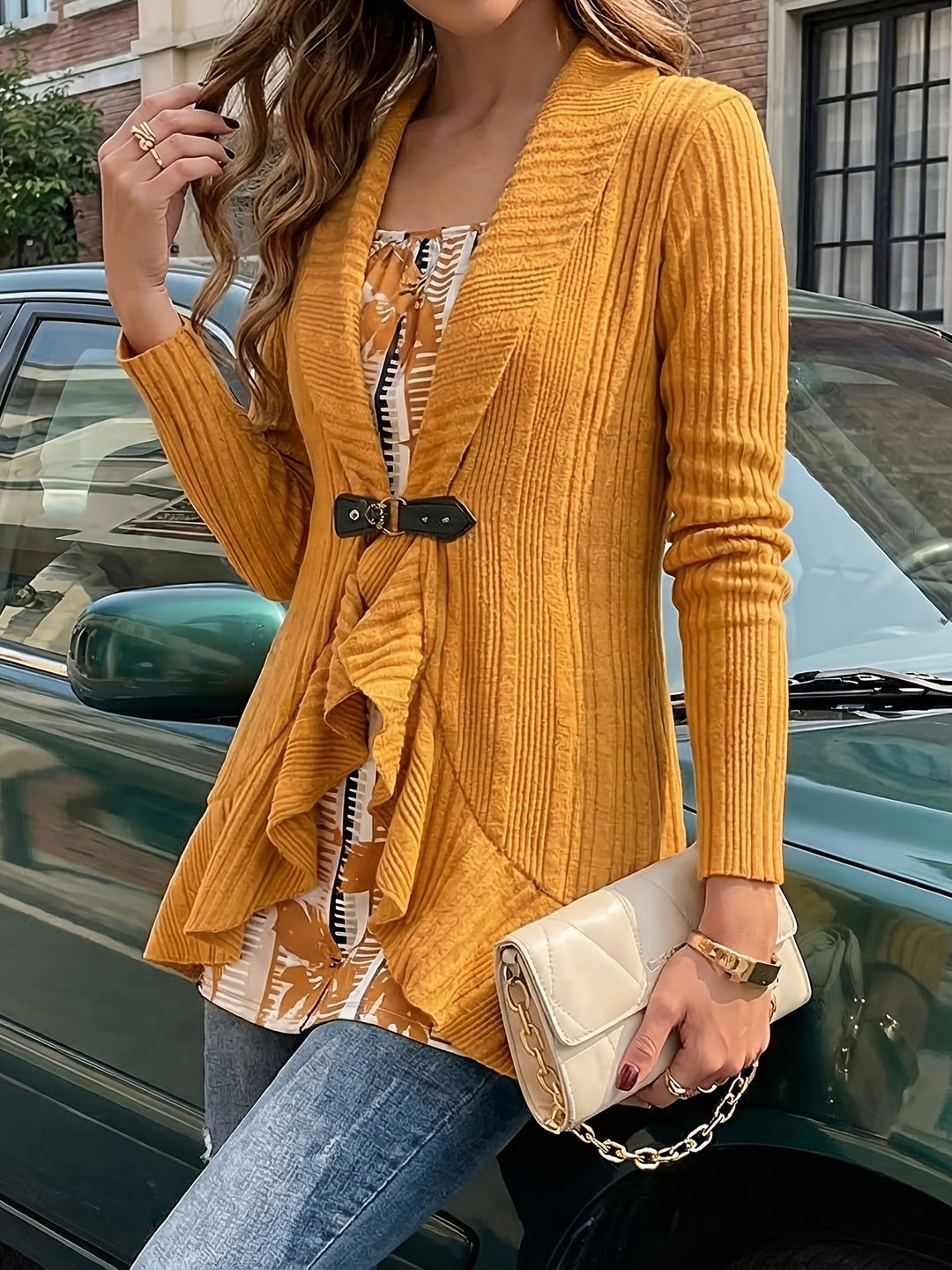 Zelara – Effetto Due Pezzi in Maglia a Coste, Blusa Lunga