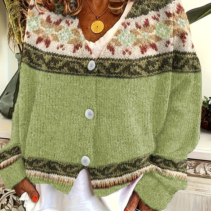 Mireva – A Blocchi di Colore in Maglia Cardigan