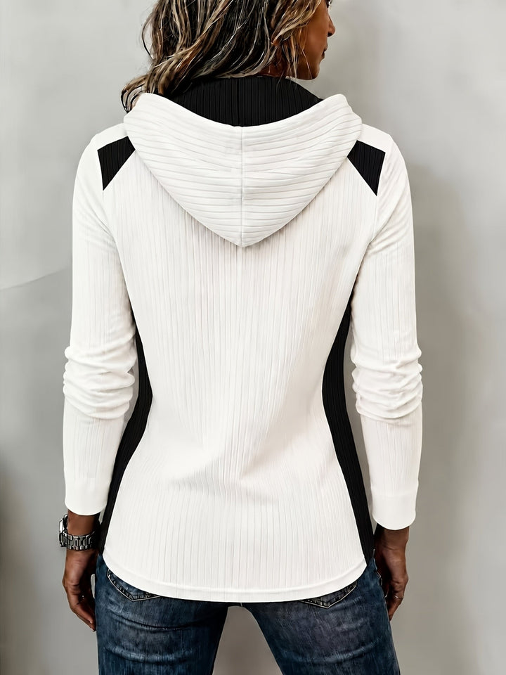 Ceraya – Mezza Zip, Felpa con Cappuccio
